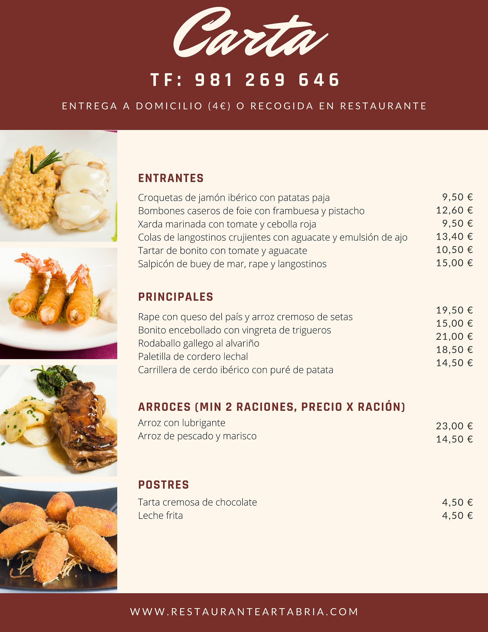 Comida para llevar en A Coruña | Restaurante Artabria